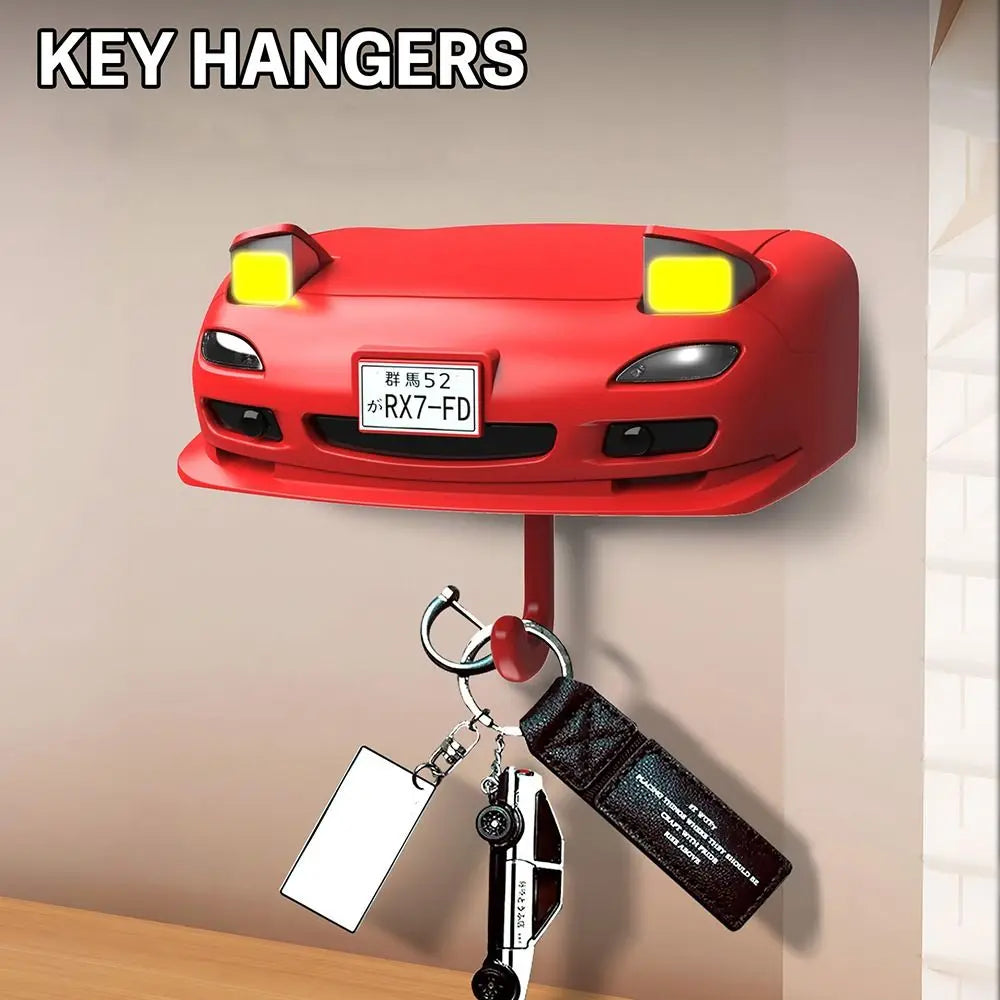 Car Headlight Initial Key Holder - Wall-Mounted Keychain Organizer and Entryway Key Hooks