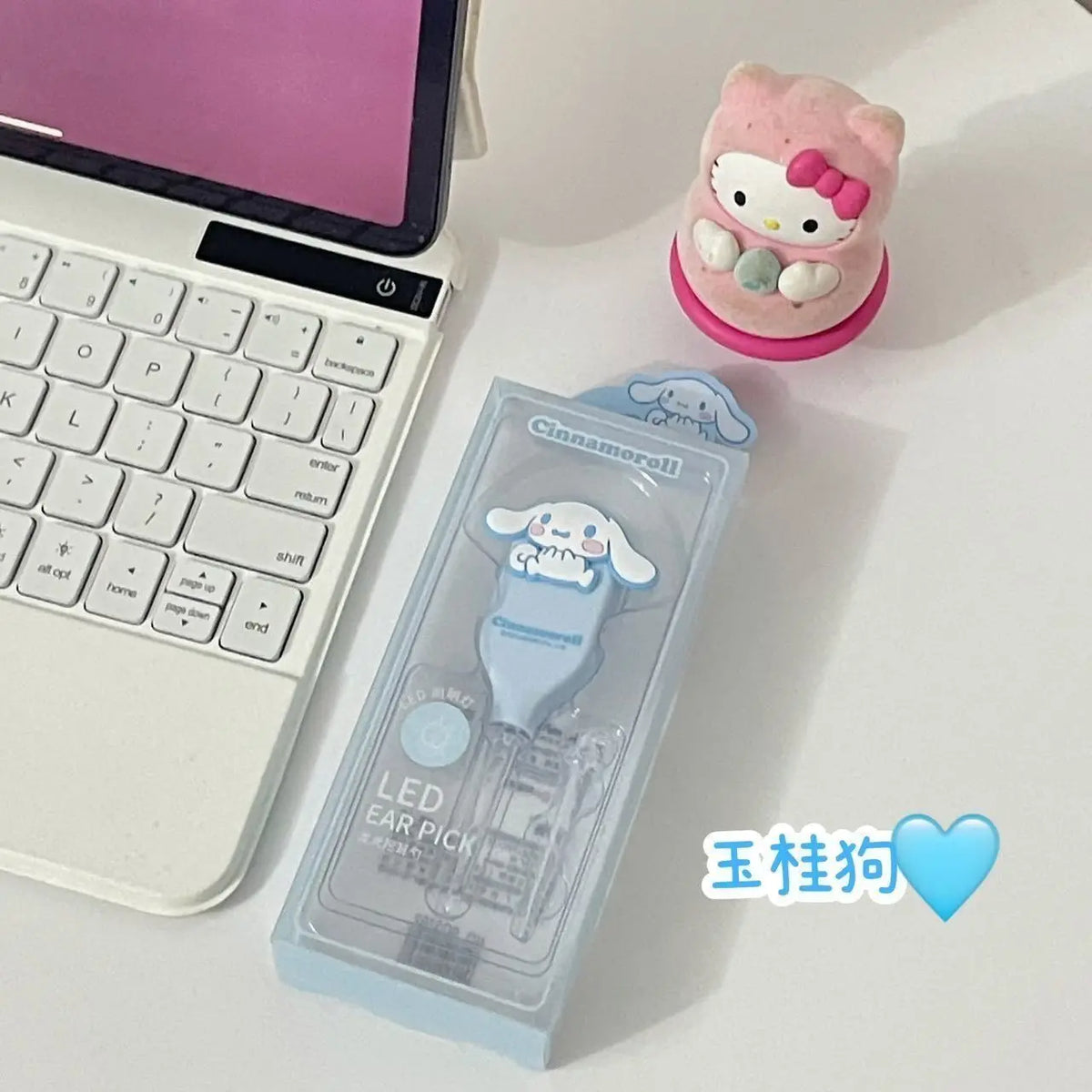 Kuromi LED Earwax Removal Tool – Cute Cartoon Visual Ear Pick with Light for Home Ear Care