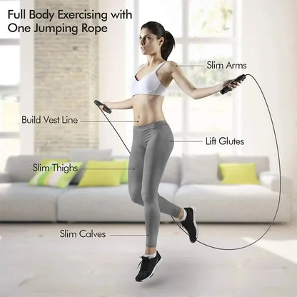 Adjustable Tangle-Free Speed Jump Rope - Ball Bearing Skipping Rope with Foam Handles for Home Workouts, Fitness & Cardio