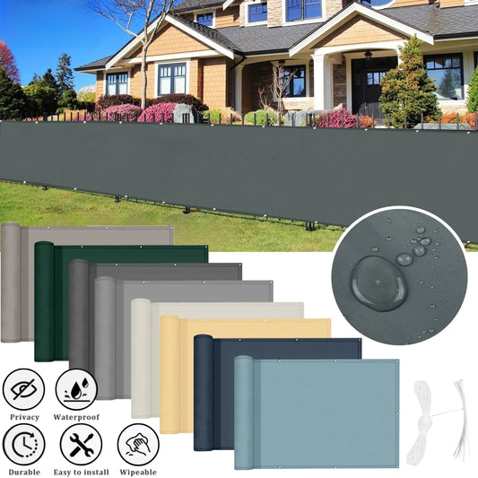 Balcony Privacy Screen Fence Cover with Grommets – Waterproof UV Protection Sunshade Cloth for Patio, Garden & Outdoor Shelter