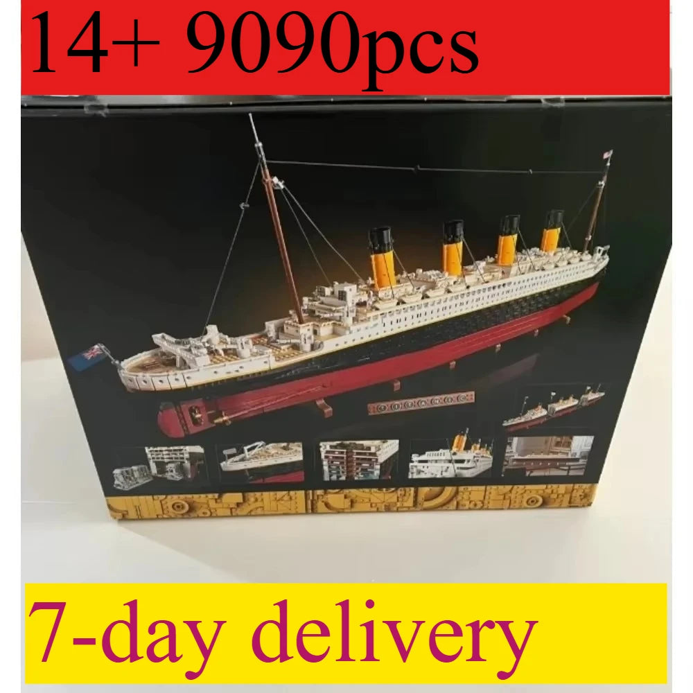Titanic Movie-Series 9090-Piece Cruise Ship Building Set – Compatible with 10294 Blocks, Includes Original Box, Toy Gift
