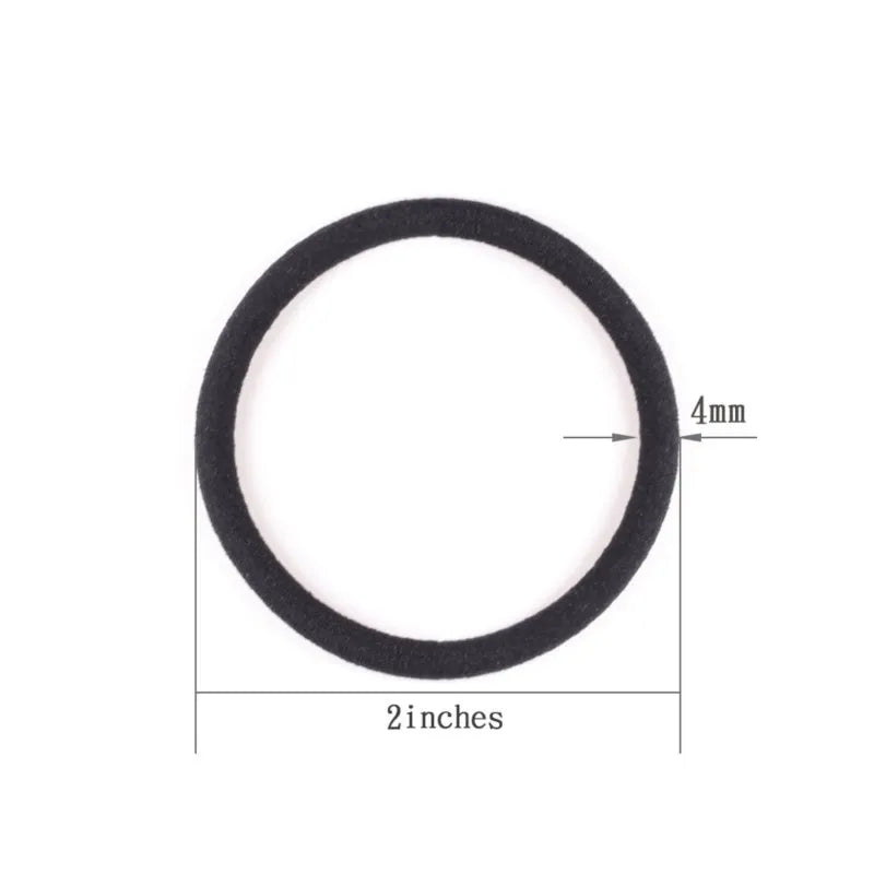 10/30/50PCS Black Elastic Hair Bands - 4MM Ponytail Holders & Scrunchies for Women, Men & Girls