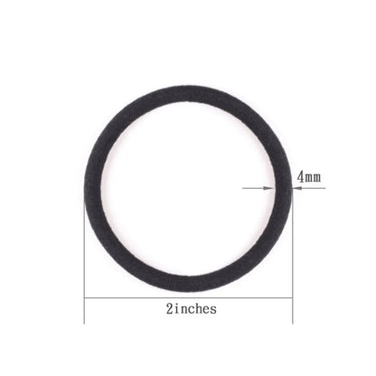 10/30/50PCS Black Elastic Hair Bands - 4MM Ponytail Holders & Scrunchies for Women, Men & Girls