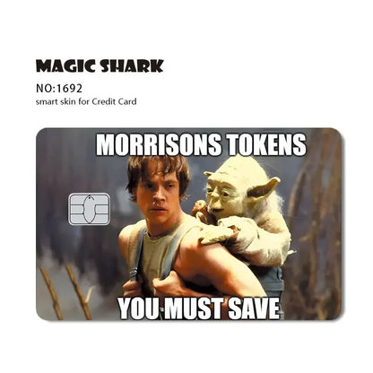 Conch Money Bow Anime Card Sticker - Spend or Save Meme Credit Debit Card Skin