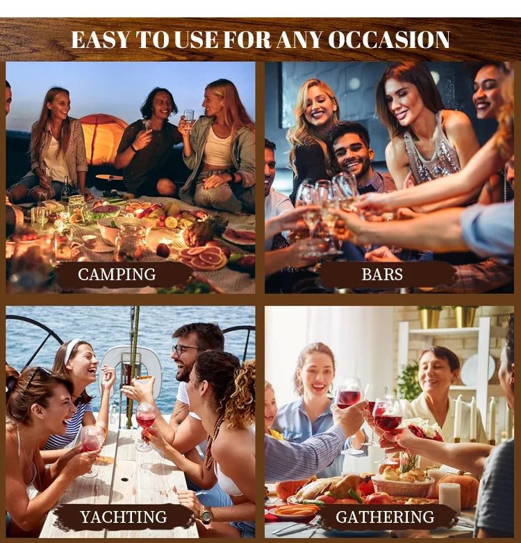 Cocktail Smoker Kit — Whiskey Wooden Smoker with Apple, Cherry, Oak & Pecan Wood Chips, Bar & Kitchen Drink Accessory
