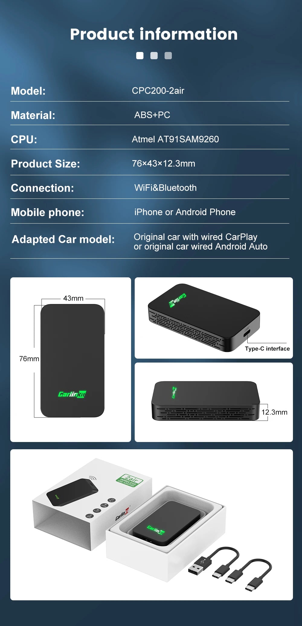 CarlinKit 5.0 & 4.0 Wireless CarPlay & Android Auto Adapter — Waze, Music, Spotify for Audi, Golf, Peugeot, Mazda, KIA, Mercedes, MG