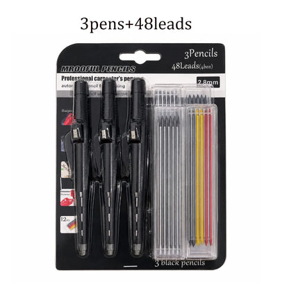 2.8mm Professional Carpenter Pencil Set - Deep-Hole Woodworking & Architectural Marking Tool