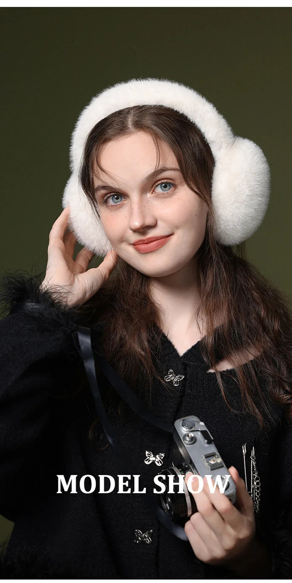 Soft Plush Ear Warmers Winter Earmuffs for Women & Men - Solid Color Cold Protection Earflap Outdoor Ear Covers