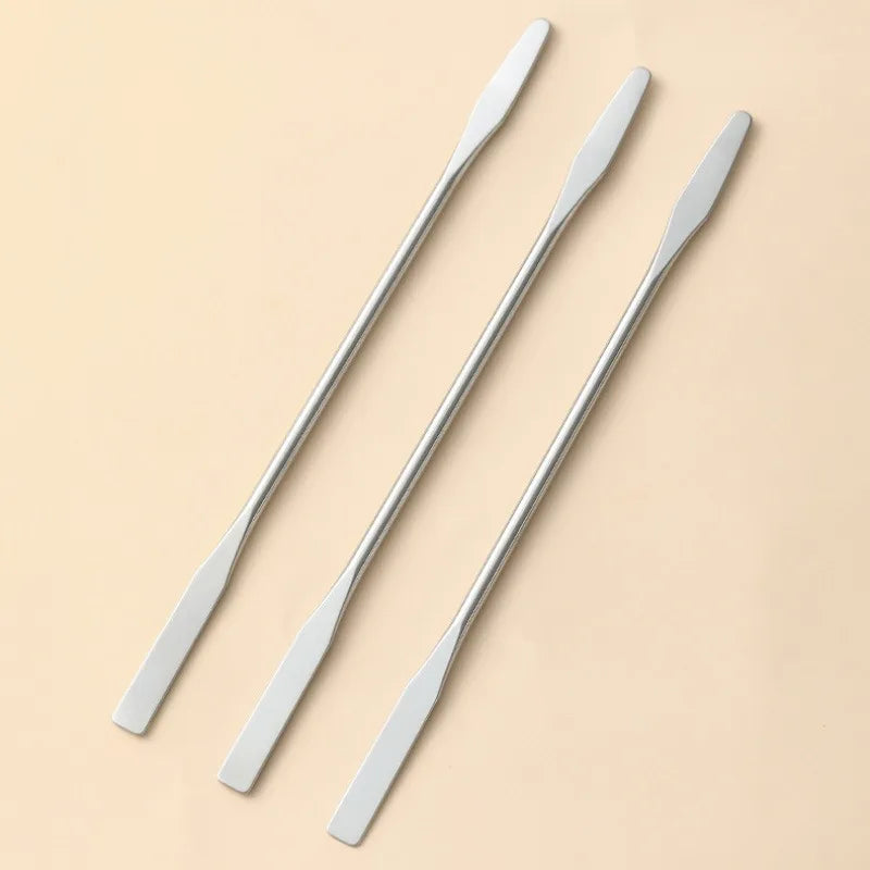 3pcs Dual-Ended Stainless Steel Mixing Spatula - Nail Art, Makeup and Craft Mixing Tool Set