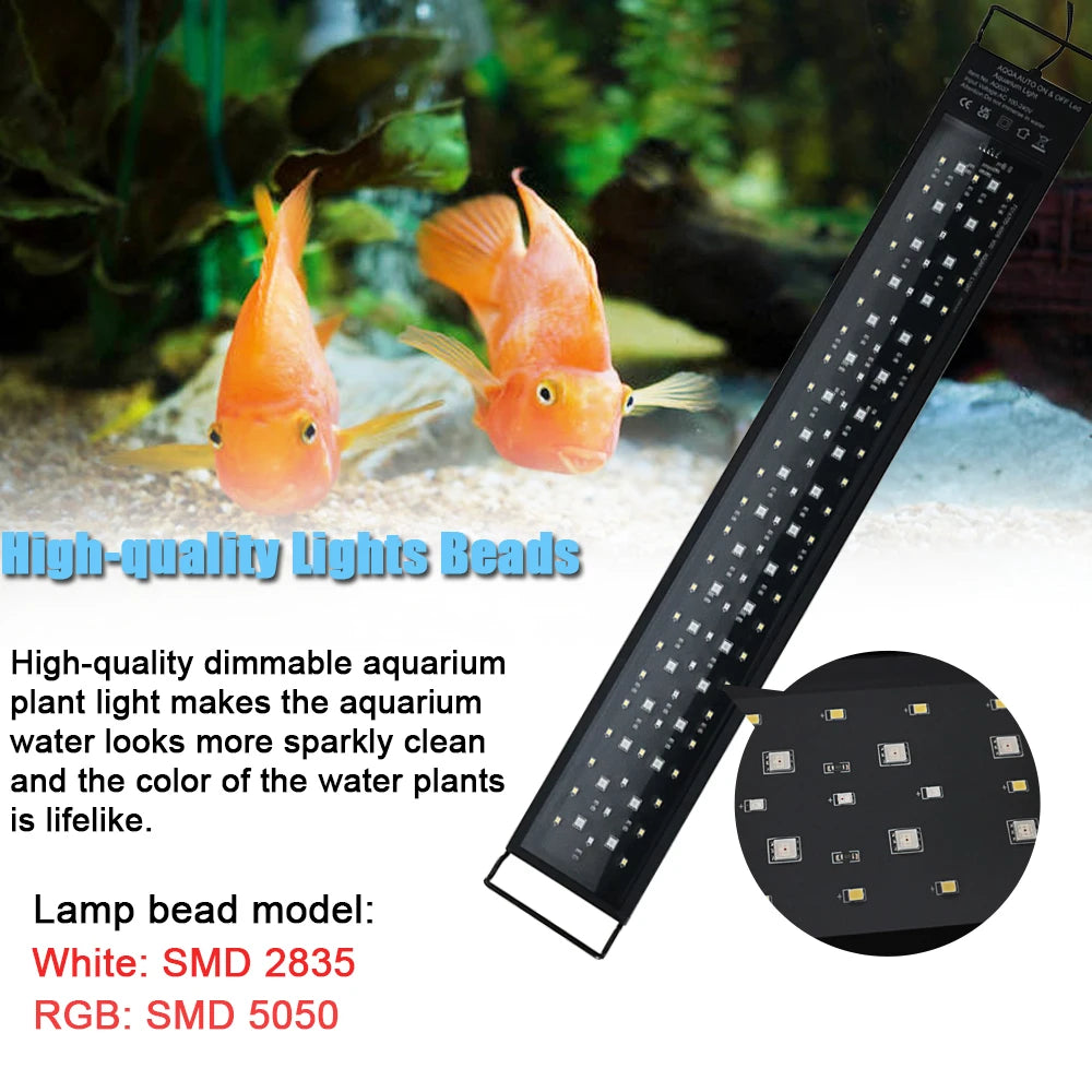 24/7 Full Spectrum Aquarium LED Light – Adjustable Brightness with Timer for Fish Tanks & Aquariums Decoration