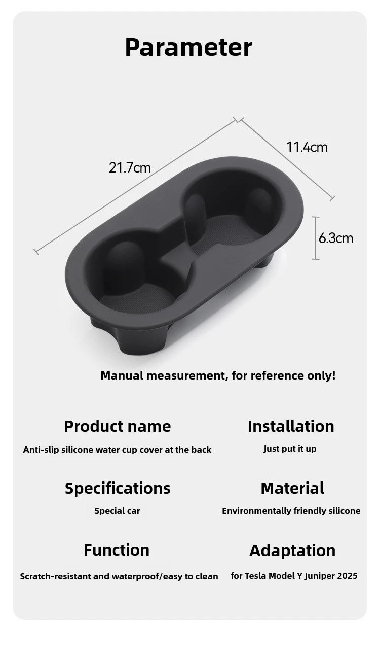 Tesla Model Y Juniper 2025 Silicone Cup Holder – Center Console Drink Bottle Rack for Front & Rear Seats Interior Accessory