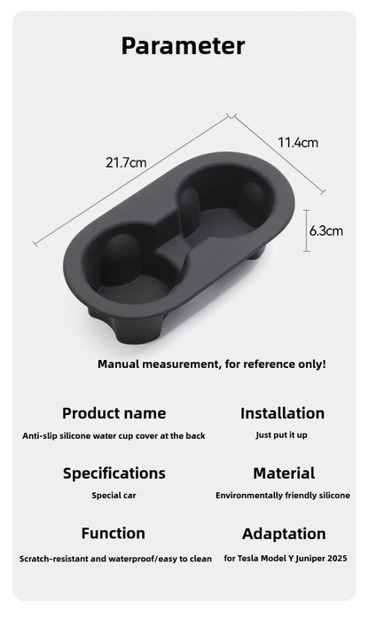 Tesla Model Y Juniper 2025 Silicone Cup Holder – Center Console Drink Bottle Rack for Front & Rear Seats Interior Accessory