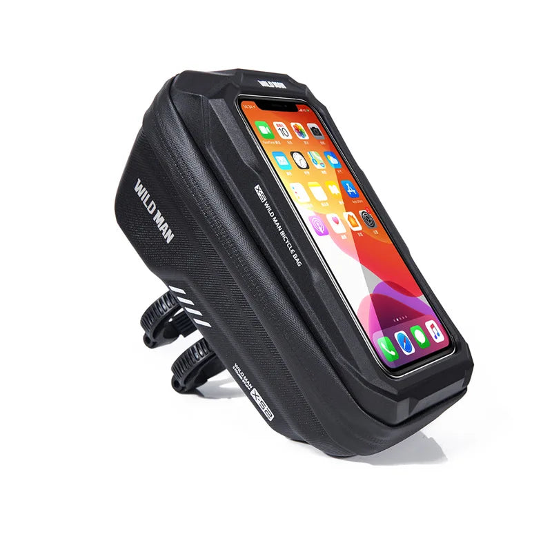 WILD MAN EVA Bicycle Front Beam Bag - Rainproof Touch Screen Phone Holder for Mountain Bike Riding