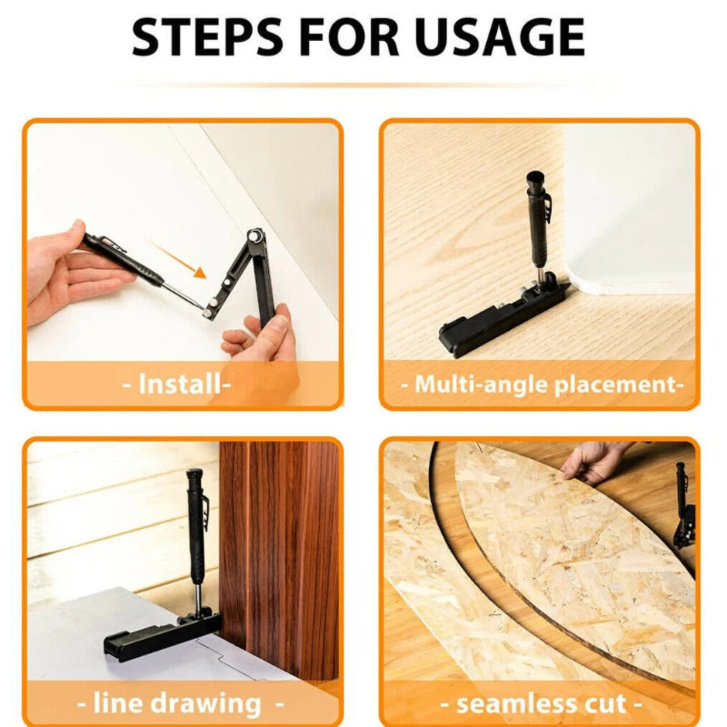 Multi-Function Adjustable Contour Gauge – Measuring & Scribing Ruler for Deep Holes, DIY Woodworking Compass Tool