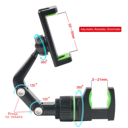 360° Rotatable Phone Holder for Guitar & Mic Stand — Includes 10 Picks and Cleaning Cloth