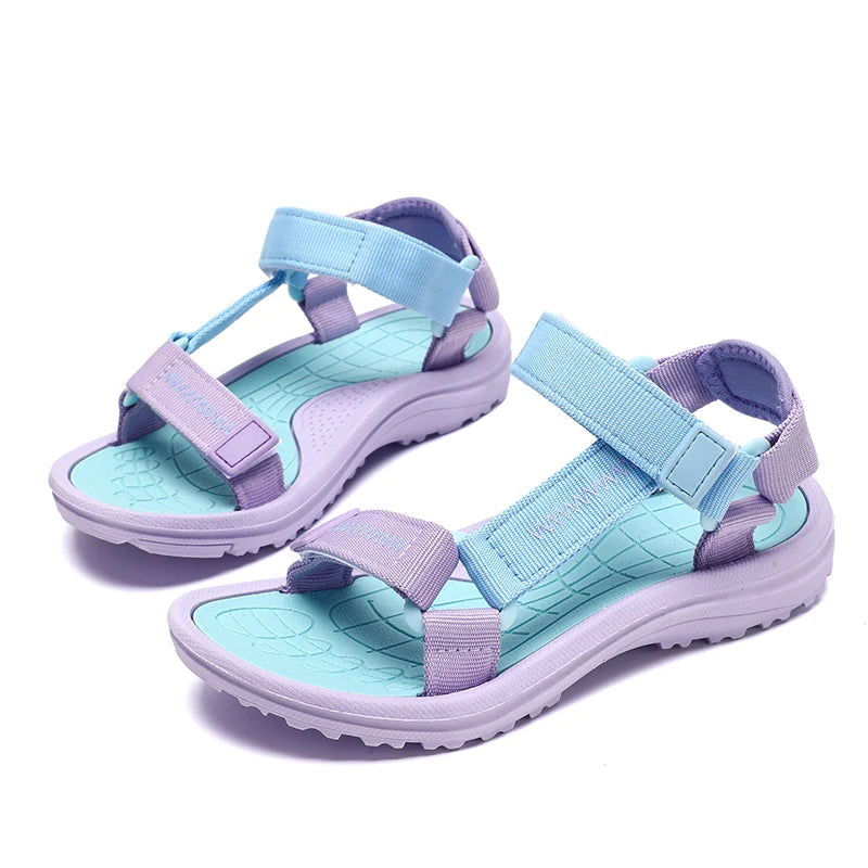 Kids Breathable Summer Sandals – Boys & Girls Outdoor Beach Open-Toe Sport Walking Shoes Size 30-38 Comfortable Footwear