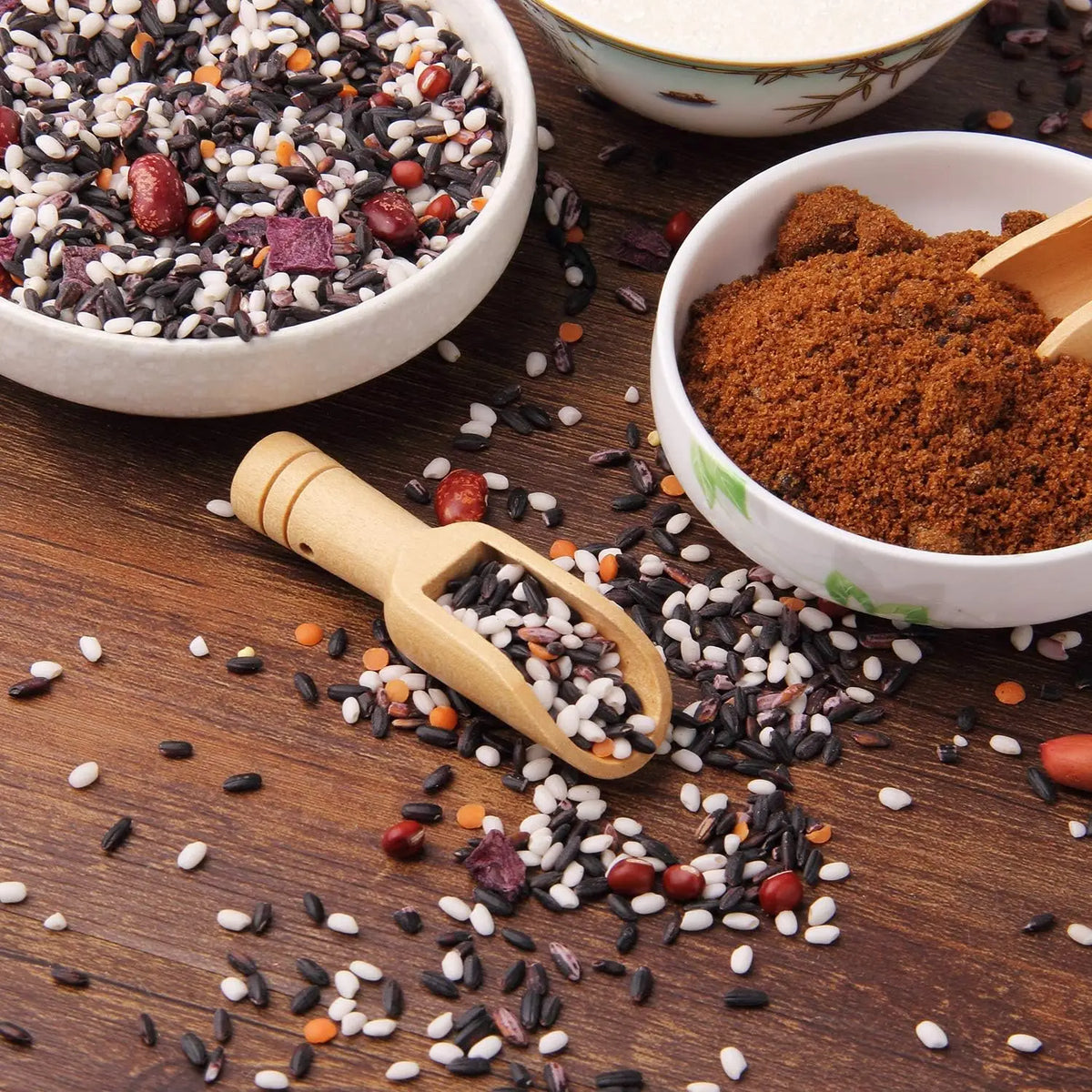 Mini Wooden Measuring Spoons - Coffee, Bath Salt, Candy, Laundry Detergent and Kitchen Scoop Set
