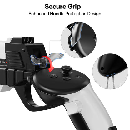 APEXINNO Gun Stock Controller Grip Cover – Electric Pistol Style for Meta Quest 3 & Oculus Quest 3S VR Controllers