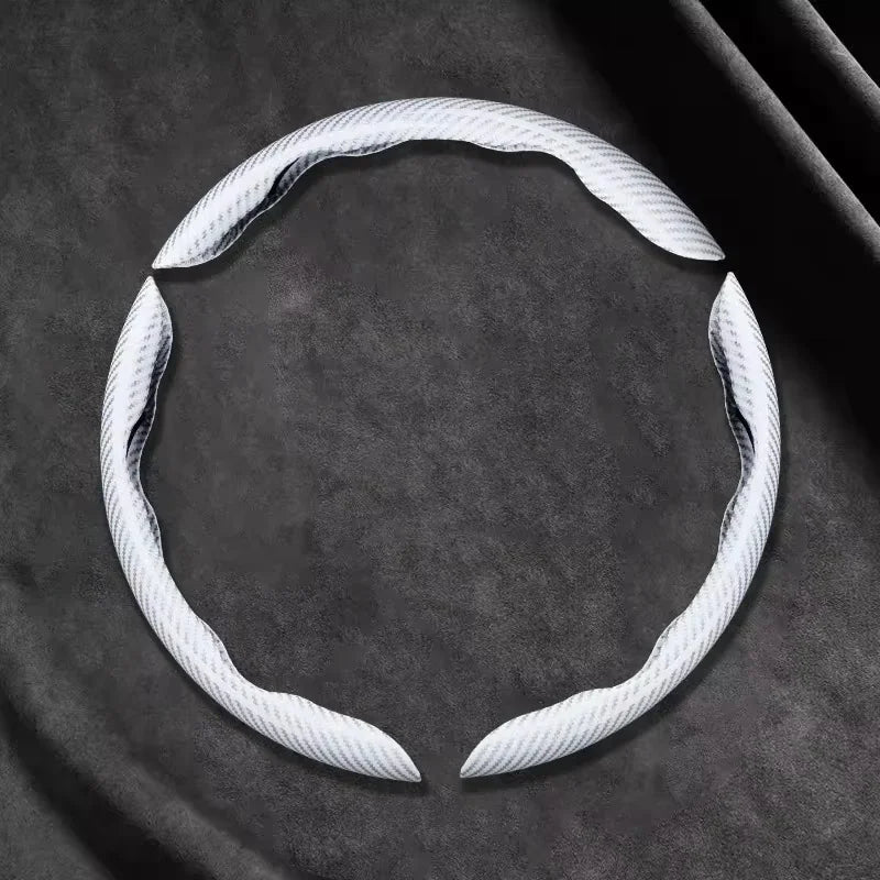 Carbon Fiber Silicone Steering Wheel Cover - Non-Slip Microfiber Leather Universal Car Wheel Protector 2/3PCS