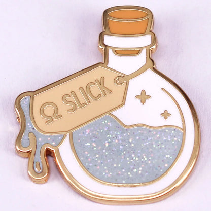 Omega Glitter Bottle Enamel Pin - ABO Novel Fanfiction Lapel Brooch for Fans