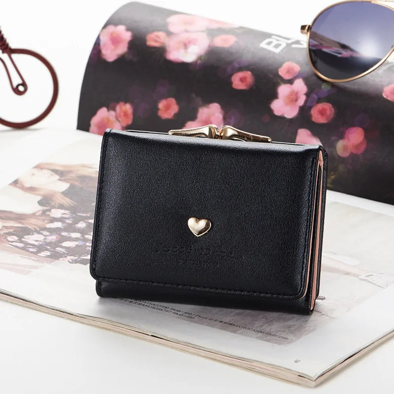 2024 New Women's Purse - Short Korean Mini Folding Metal Wallet with Cute Animal Design for Students