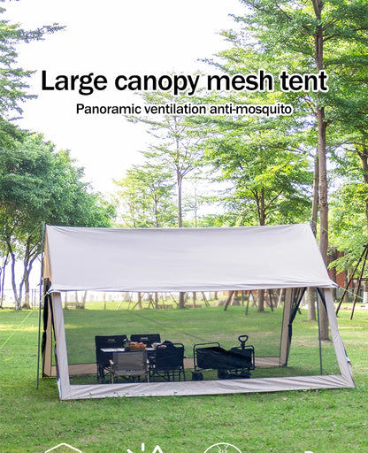 210D Large Family Camping Tent (6-10P) – Waterproof, UV Protection, Portable Canopy with Mosquito Shield for Beach & Park