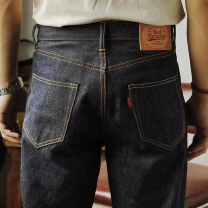 Red Tornado 55501 Men’s Jeans – Relaxed Straight Fit Raw Selvedge Denim Amekaji Style Pants