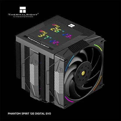 Thermalright Phantom Spirit Digital 120 EVO/SNOW CPU Air Cooler – AGHP Gen5.0 7 Heat Pipe Dual Tower High Performance Radiator with Dual TL-K12 Fans for Intel & AMD Sockets