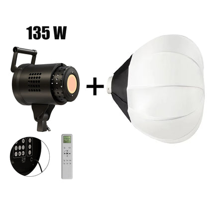 Bowens 135W LED Photography Studio Light Kit - Dimmable Video Lamp with 2m Tripod, 3000–6500K & 3 Colors