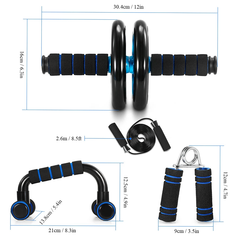 Healthy Abdominal Wheel 5-in-1 Fitness Set — Indoor Push-Up Stand & Multifunctional Home Exercise Equipment
