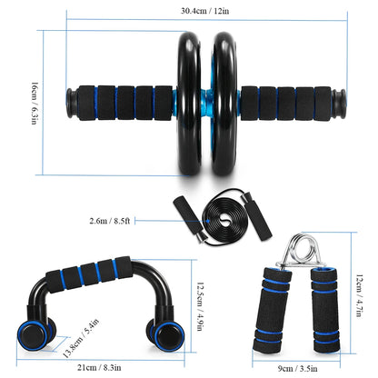 Healthy Abdominal Wheel 5-in-1 Fitness Set — Indoor Push-Up Stand & Multifunctional Home Exercise Equipment