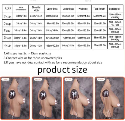 Eyung Silicone Fake Breasts – H Cup Crossdresser & Transgender Bodysuit Breastplate