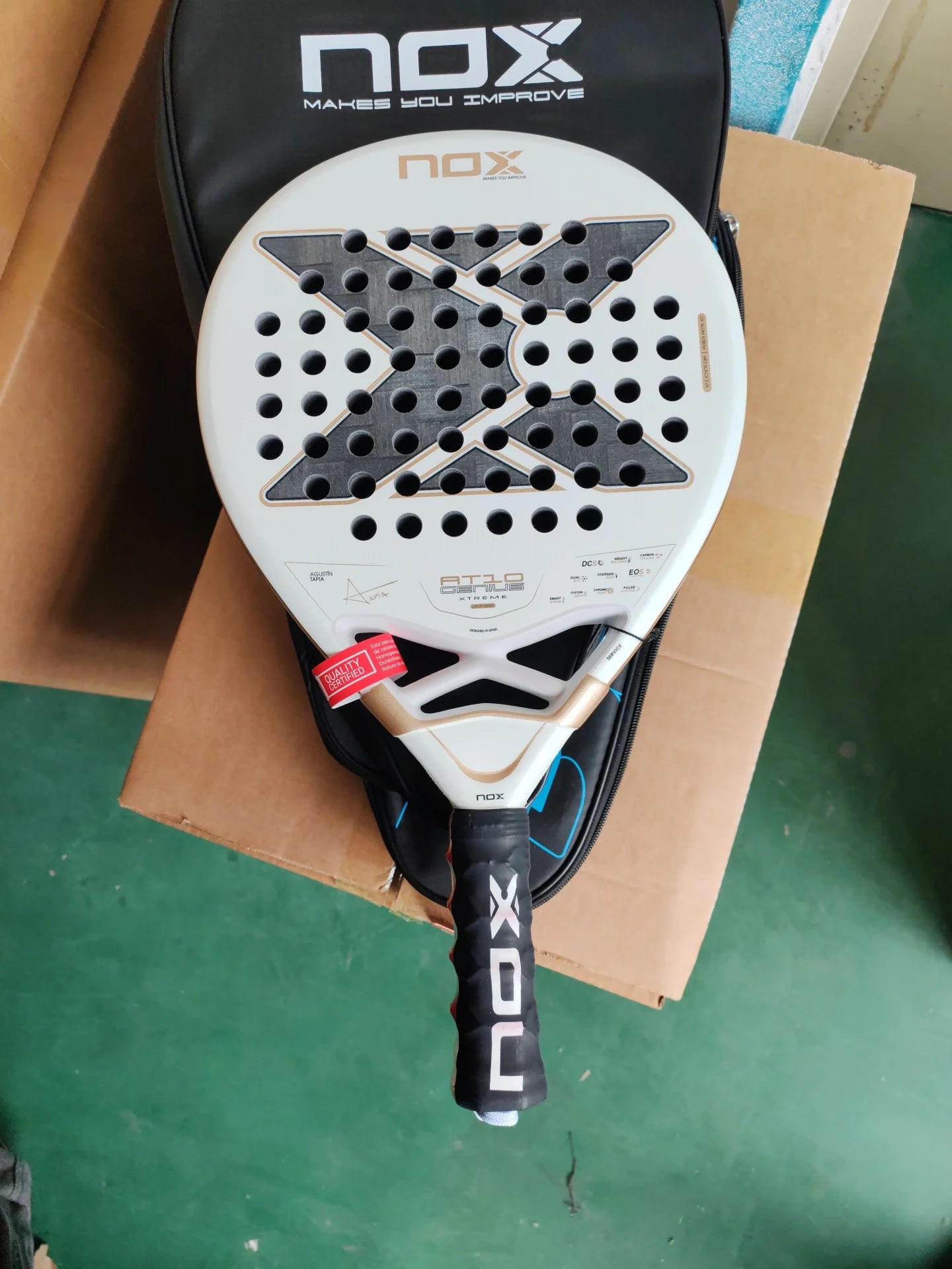 NOX Padel Tennis Racket - Carbon Fiber Diamond-Shaped EVA Sports Racquet