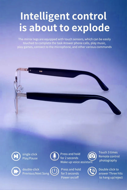 CLLOIO Wireless Bluetooth Smart Glasses – Photochromic Sunglasses with Anti-Blue Ray Reading Lenses & Myopia Prescription Support for Men & Women