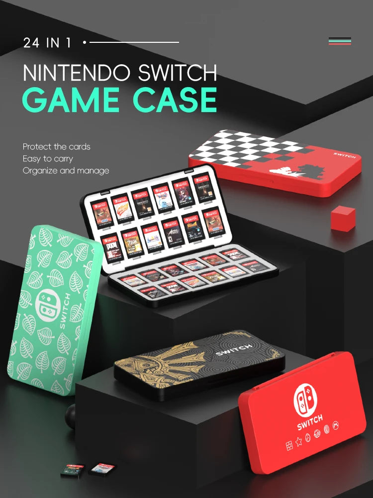 DATA FROG 24-in-1 Game Card Case Holder - Hard Shell Protective Storage Box for Nintendo Switch/Lite/OLED Accessories
