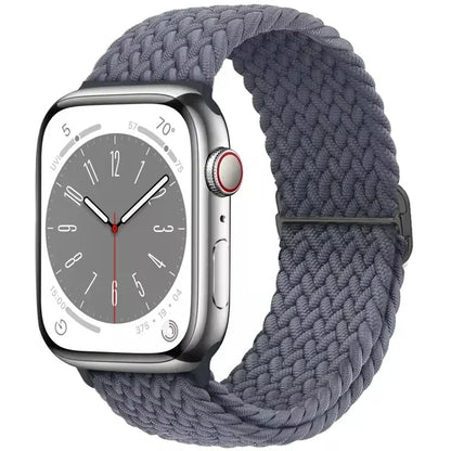 Braided Solo Loop Apple Watch Ultra Band – Elastic Nylon Sport Bracelet for iWatch SE, Series 3–9 (38mm–49mm) Strap