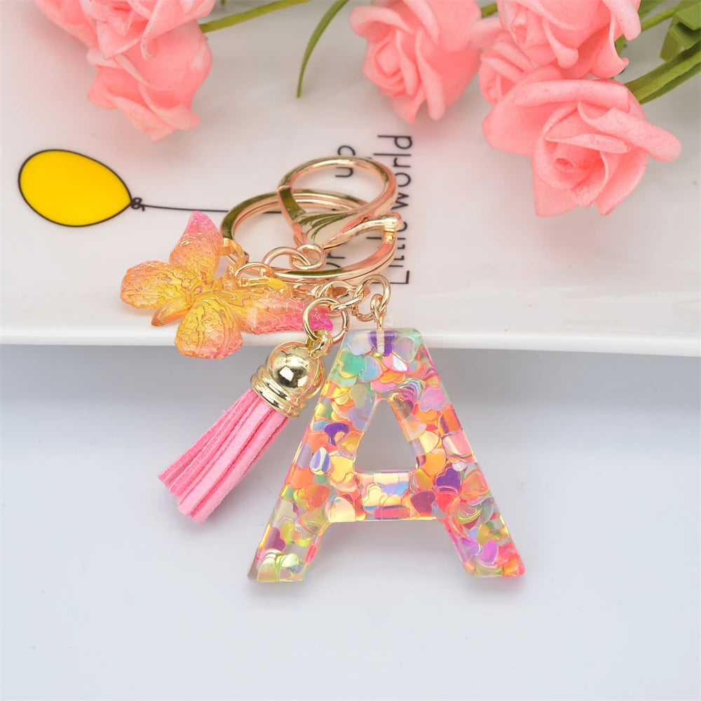 A-Z Letter Metal Keychain - Personalized Initial Car Key Ring & Name Gift