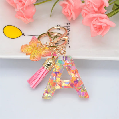 A-Z Letter Metal Keychain - Personalized Initial Car Key Ring & Name Gift