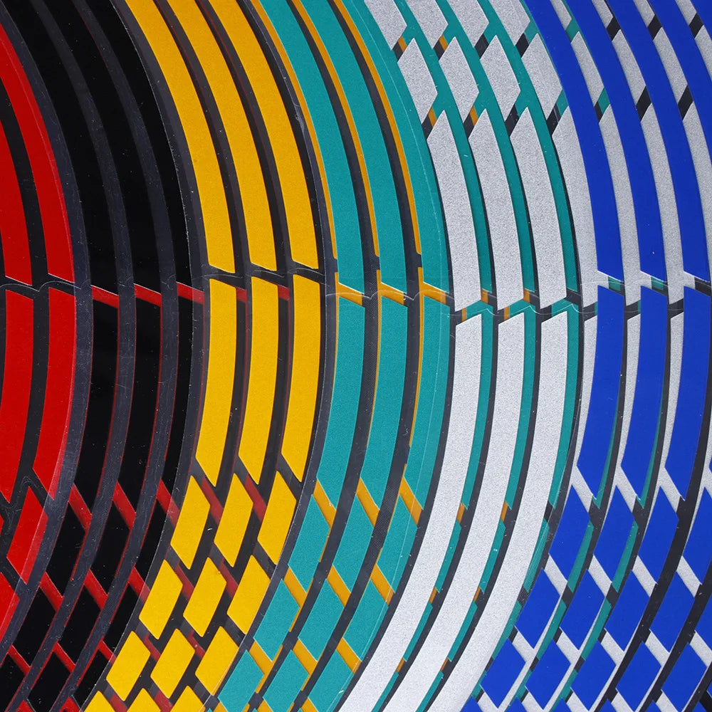 1 Set 7 Colors Reflective Car Styling Strips: Motocross Motorcycle Wheel Stickers and Decals - 17/18 Inch Reflective Rim Tape