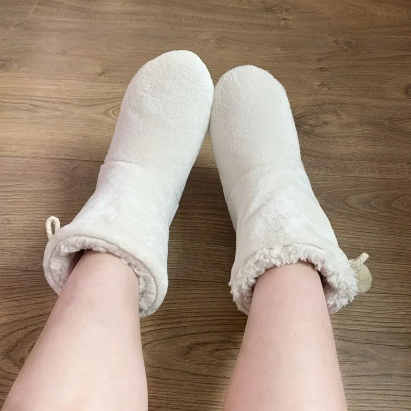 Women’s Winter Home Slipper Boots – Warm Fuzzy Plush Indoor Non-Slip Floor Shoes