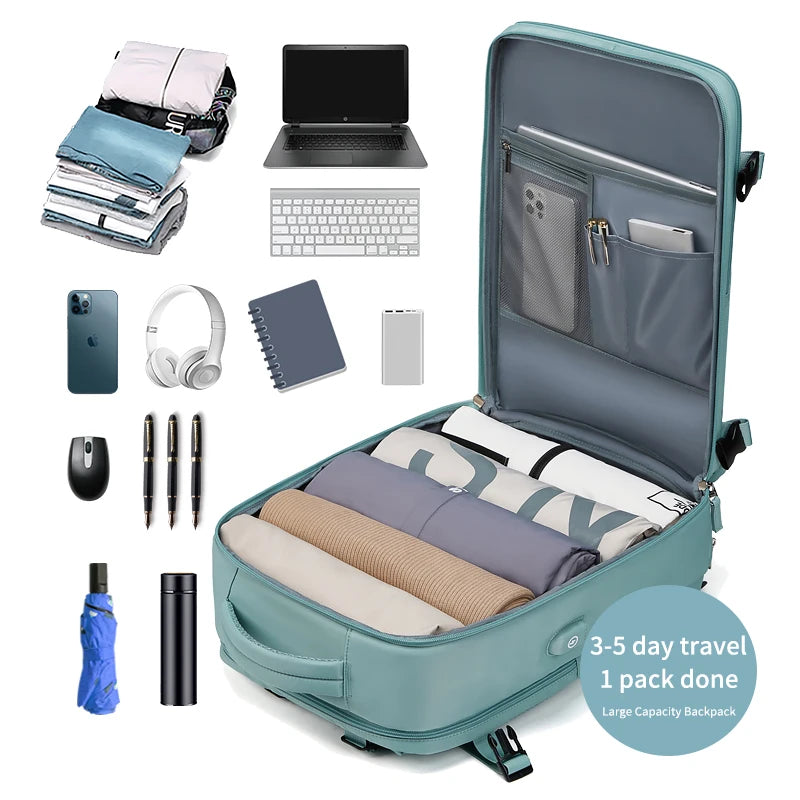 Women's Laptop Backpack 15.6inch | USB Charging School Backpack with Independent Shoe Bag | Teenage Girl Travel Outdoor Backpack