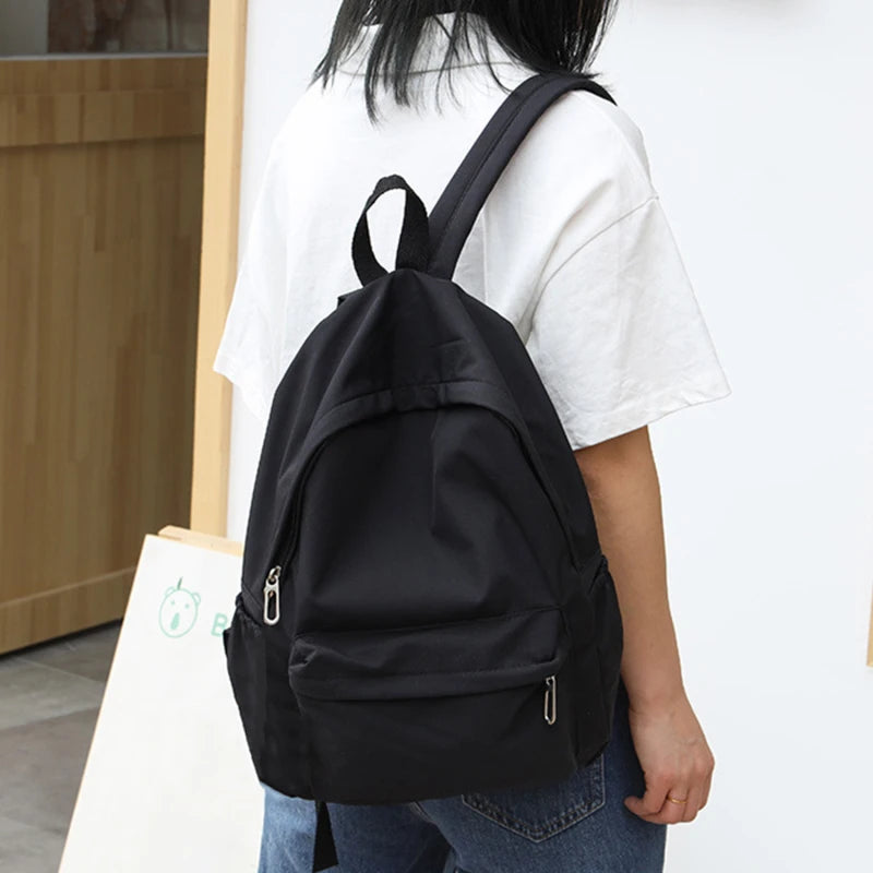 Women’s Waterproof School Backpack | Large Capacity Solid Color Daypack for Teens & Students