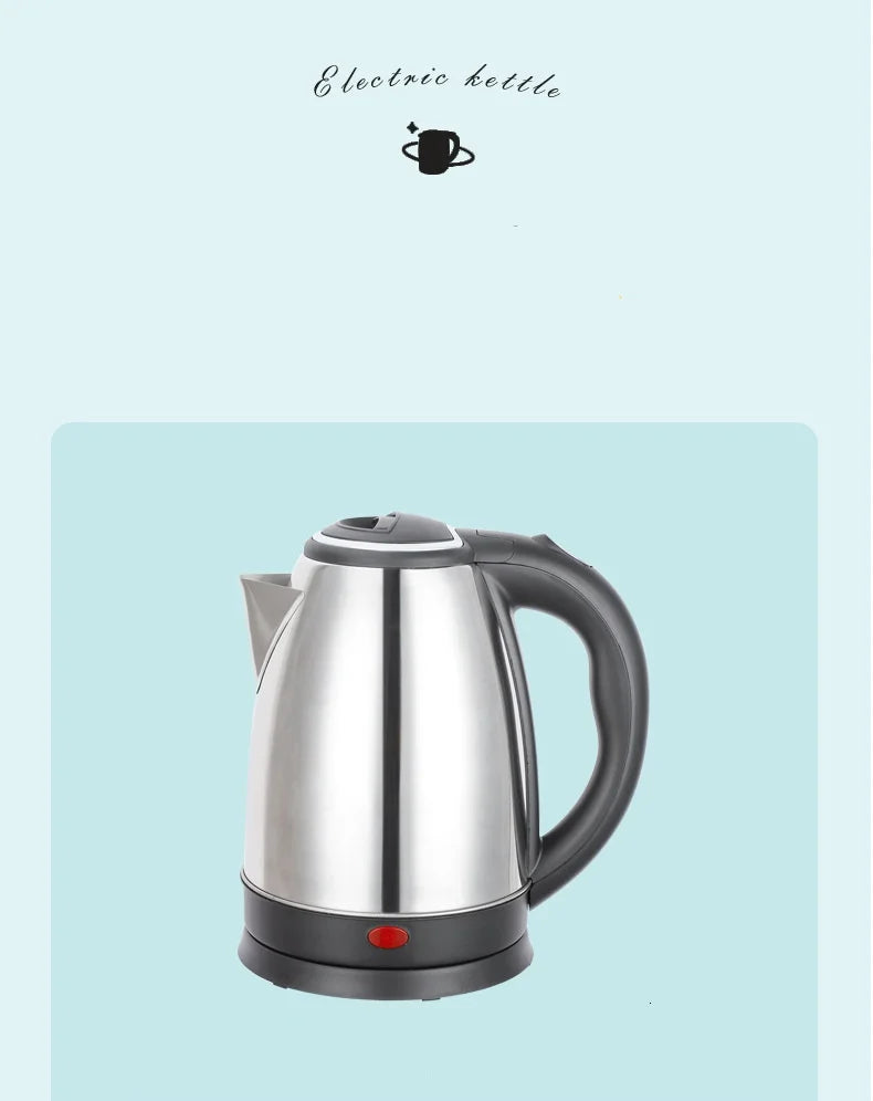 2L Travel Electric Kettle | Stainless Steel Portable Water Boiler for Tea & Coffee
