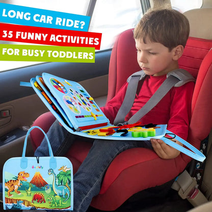 Montessori Busy Book – Portable Educational Toy for Toddlers, Travel Activity Board, Fine Motor Skills & Early Learning