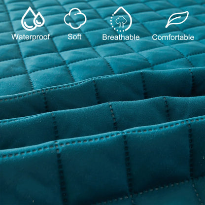 Quilted Waterproof Fitted Sheet – Machine Washable Mattress Protector for Single & Double Beds