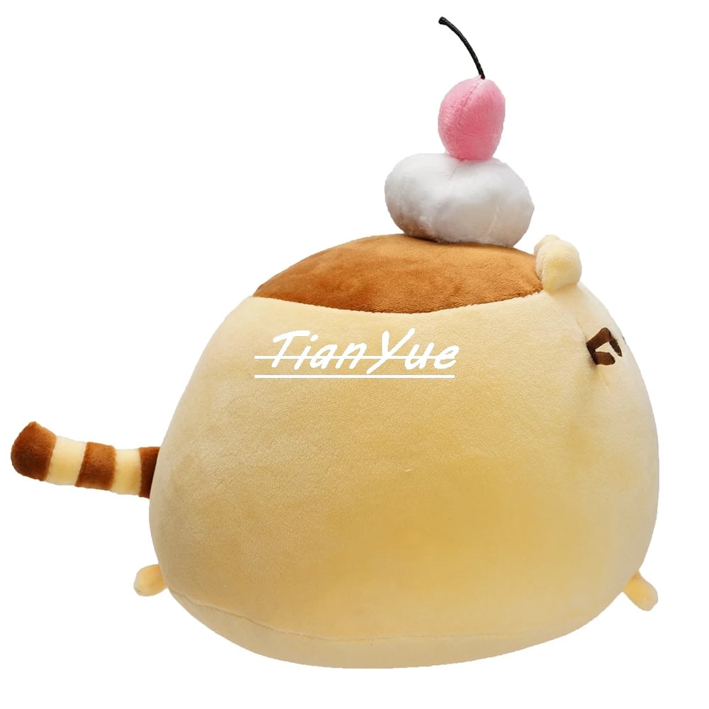 22cm Cute Pudding Cat Plush Toy - Soft Stuffed Animal, Kawaii Christmas Gift for Kids and Cat Lovers