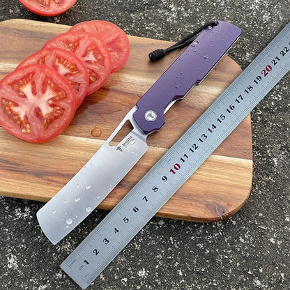 SHOOZIZ XUN120 XUN119 Folding Knife - D2 Steel Flax Handle Outdoor Camping EDC Pocket Tool