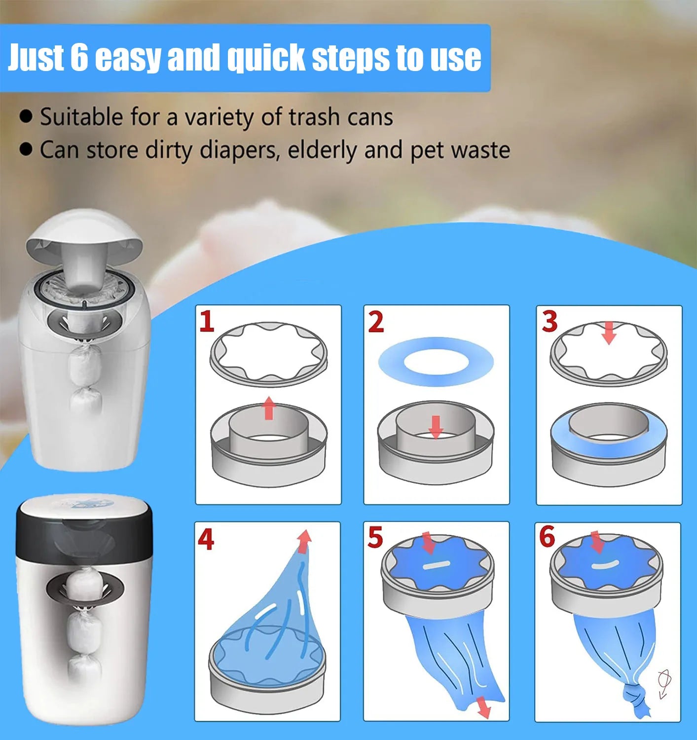3/6/12 Refill Bags for Baby Diapers – Replacement Liners for Angelcare, Sangenic & Tommee Tippee Trash Buckets