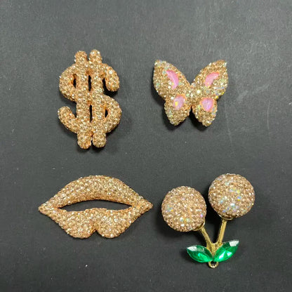 43PCS Luxury Charm Set — Diamond Bow, Perfume Bottle, Butterfly & Lip Decorations for Phone Case, Purse, and DIY Crafts