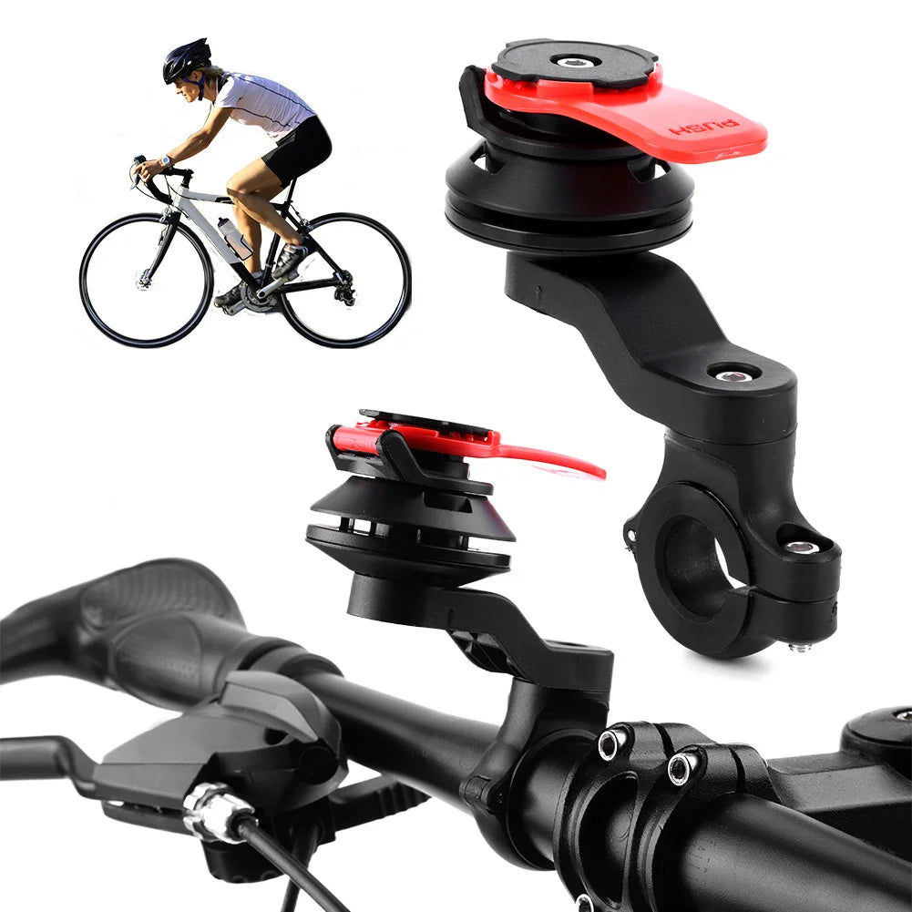Quad Lock Motorcycle & Bike Phone Holder – 360° Rotatable Stand, Navigation Support, Secure Bracket for Bicycle